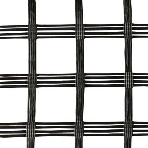 China 80kn Fiberglass Mesh Geogrid For Roadbed Solidification In Biaxial Polyester wholesale