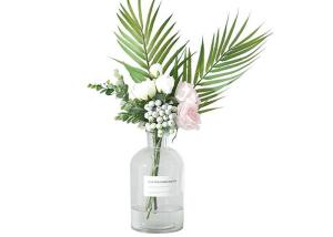 China Transparent Round Glass Vase Elegant Feature Customized Service wholesale
