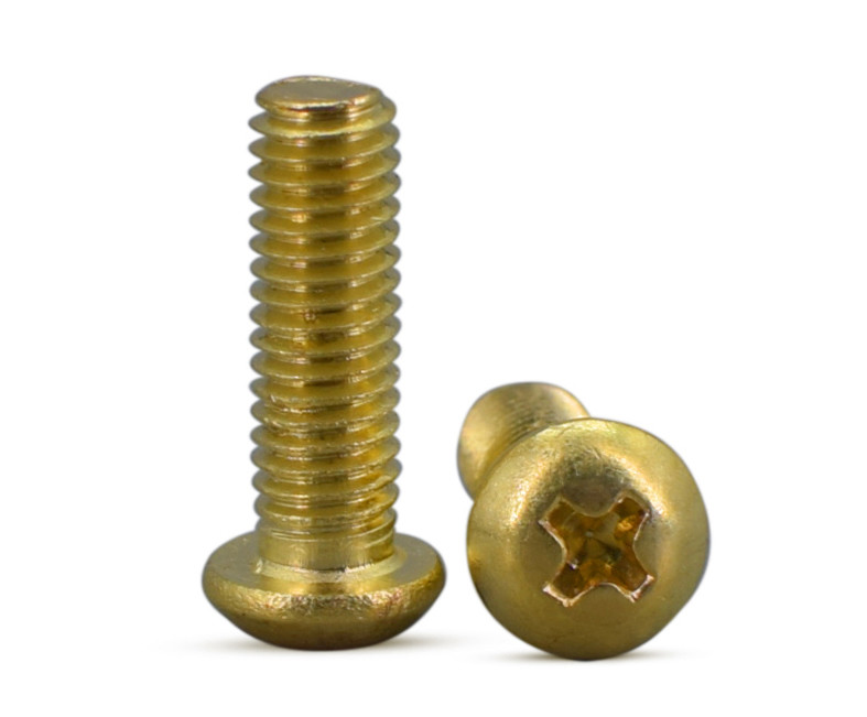 Brassl Pan Head Phillips Machine Screws DIN7985 Brass Rounded Head Phillips Screws