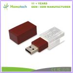 Elegant Crystal USB Flash Drive with Wood Color For Wedding and Photography