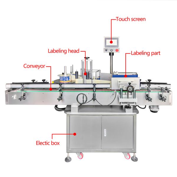 PLC Touchscreen Automatic Round Bottle Labeling Machine Applicator for Honey Jars