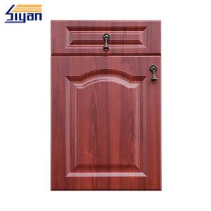 China Customized Kitchen Classics Cabinet Doors Cnc Carved With Red Wood Grain Color wholesale