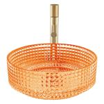Oranger Color Crystal Glass Wash Basin Decorated Vessel Countertop Bathroom Sink