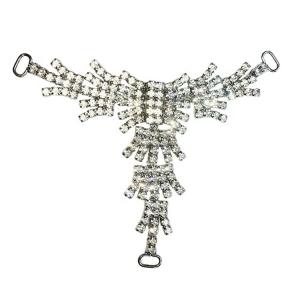 China Beautiful T Shape Rhinestone Shoe Buckles With Environmental Protection Plating wholesale