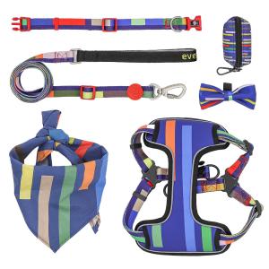 China Custom Colors Dog Harness Logo Reflective Reversible Luxury Pet Collars Harness and Leash Set for Extra Large Dogs wholesale