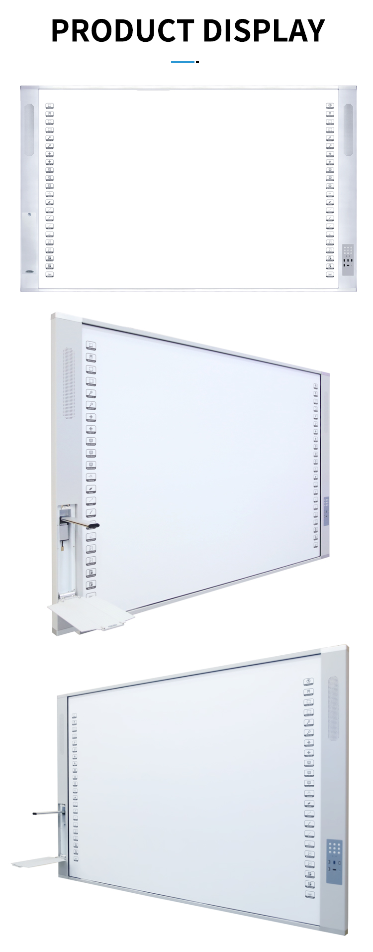 96 Inches Portable Interactive Whiteboard Smart Whiteboard With Laser Projector