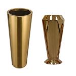 Modern gold metal durable pillar planters and flower pots