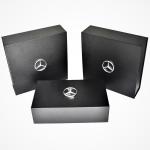 Car Perfume Magnetic Closure Rigid Boxes Luxury Custom Black Leather PU Book