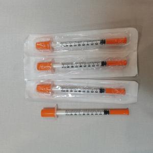 China 1ml Insulin Injection Syringe With Fixed Needle Concentric 100 Units Or 40 Units on sale