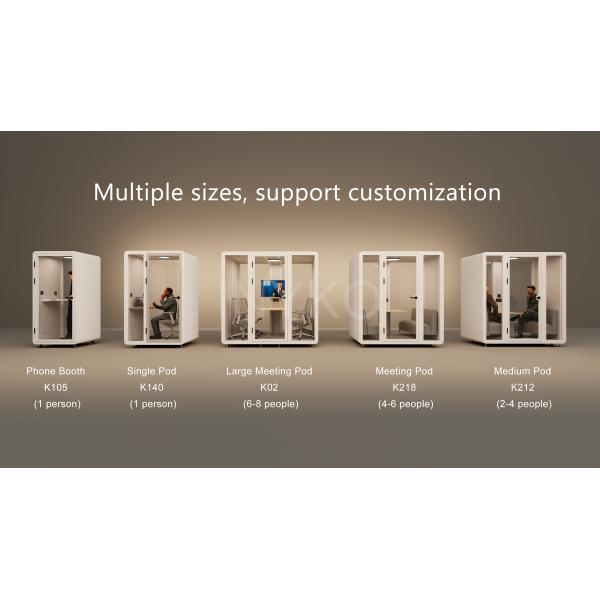 Modular Soundproof Booth with High Soundproofing Level and Modern Sleek Design for Office Pod