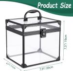Portable Cosmetics & Toiletry Organizer Box, Clear Train Case Latches & Handle