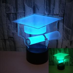 China New bachelor hat 3D night lights custom OEM sign picture Graduate gift 3D small table lamp wholesale