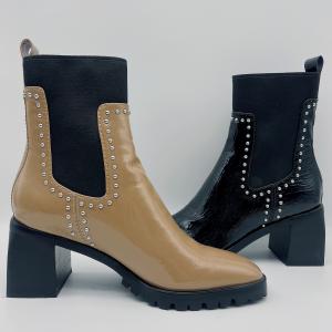 China Durable Womens Leather Dress Boots Custom Black Dress Tan Ankle Boots wholesale