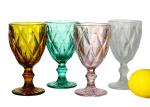 SGS Solid Colored Crystal Wine Goblet , Solid Amber 9 Oz Wine Glasses