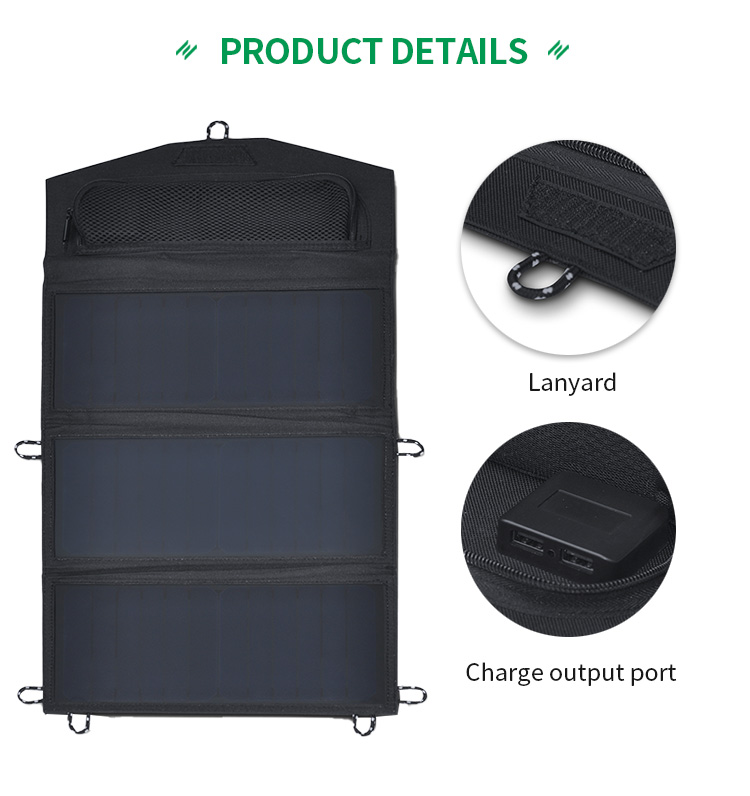 Outdoor Foldable Solar Powered Panel Portable 21W 6V Flexible