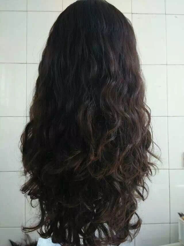 Virgin Brazilian Hair Jewish Wig 16 Inches #2 Color Big Layer Wave Style