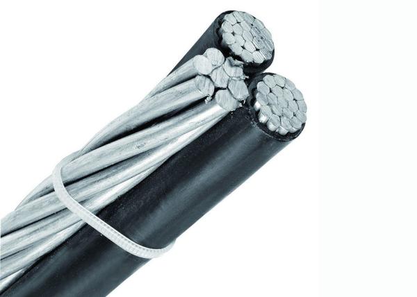 Low Voltage Aerial Bundled Cable Triplex Service Drop Cable XLPE / PVC