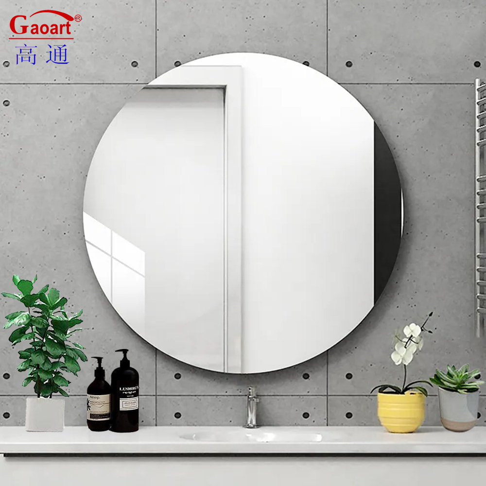 Customized Size Glass Mirror Modern Bath Beauty Gold Make Up Home Magic Full Sticker