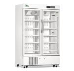 2-8 Degree 1006L Double Glass Door Upright Pharmacy Refrigerator Medical CE