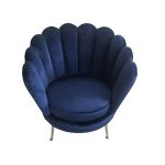 Upholstery 1-seater living room sofa blue velvet sofa with stainless steel leg,