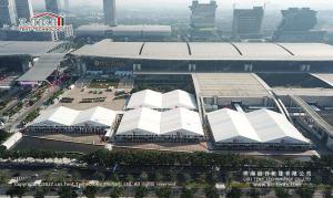 China 30m And 40m Tent With ABS Or Glass Hard Walls Used For Canton Fair And Other Exhibition Rental Business wholesale