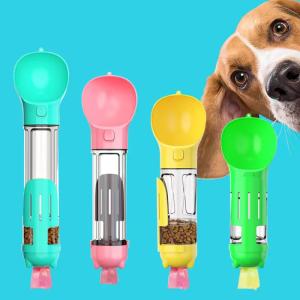 China Leak Proof 4 In 1 Portable Dog Water Bottle Dog Multifunctional Travel Water Bottle wholesale