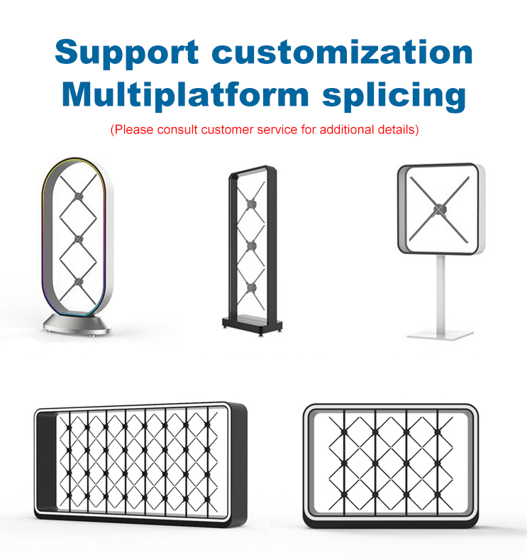 Splice Function 1800 Brightness LED Fan 3D Hologram Projector for Wall Display