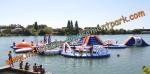 0.9mm PVC Tarpaulin Crooked Inflatable Amusement Park For Water Sports