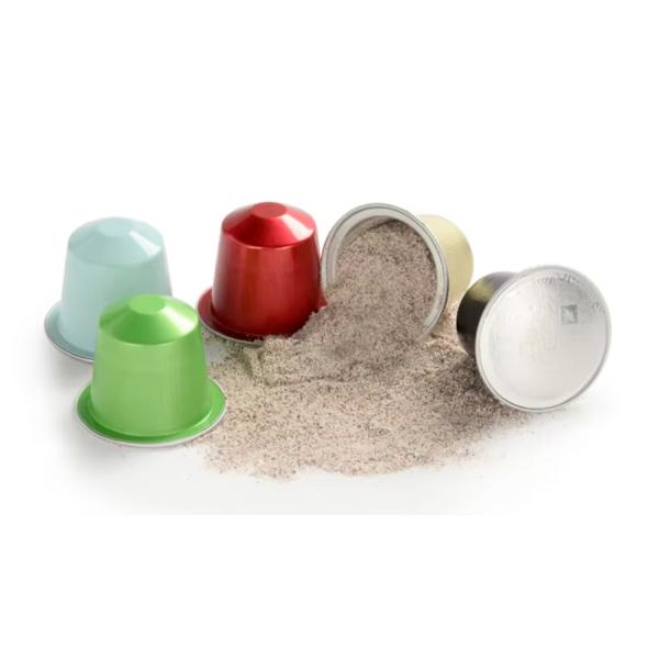 Eco Friendly Aluminum Foil Empty Coffee Capsule With Lid Reusable Capsule Cup