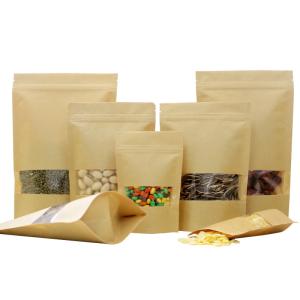 China Matte Glossy Kraft Paper Stand Up Pouches Gravure Printing wholesale