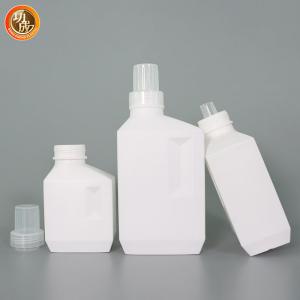 China Square Empty HDPE 1l 2l Laundry Detergent Bottle With Screw Cap wholesale