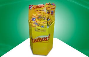 China Six Faces Yellow Recyclable Corrugated Cardboard Dump Bins Offset Printing For Cup Snacks wholesale