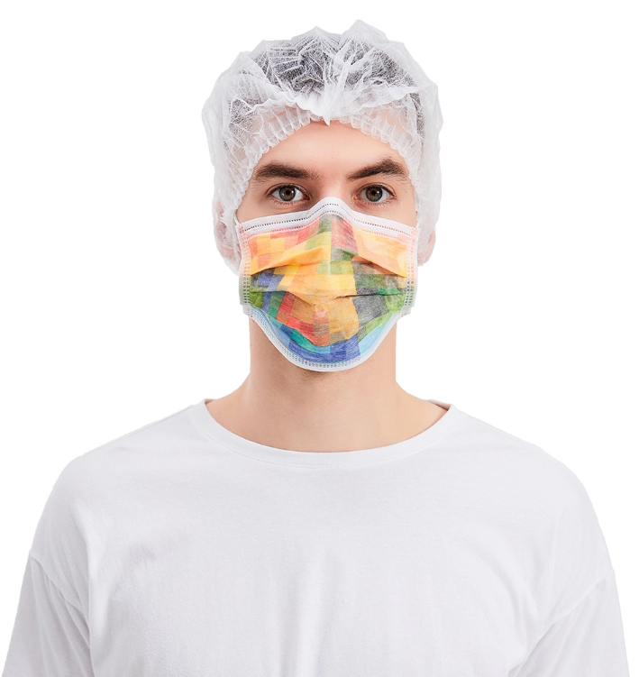 4 ply Printed Disposable Face Masks For Adults TUV certificate
