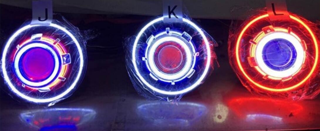 Jeep Wrangler HeadLights LED 7" HeadLamp Head Lights 7" COB angel eye headlight round hid halo head light for JK