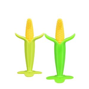 China Corn Shape Unisex Silicone Baby Teether Teething Infant Toothbrush Teether wholesale
