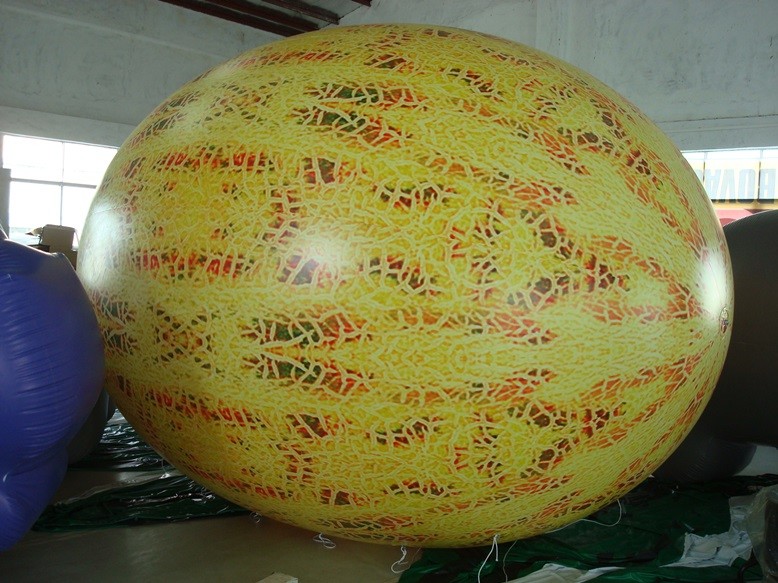 Gaint Inflatable Melon Fruit Shaped Balloons UV Printing 4m Long