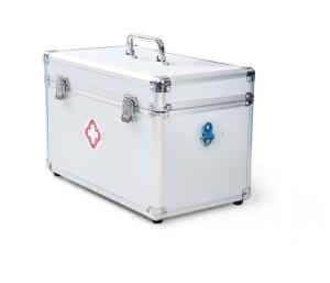 China Large space with lock Aluminum medicine case first aid metal drug container wholesale
