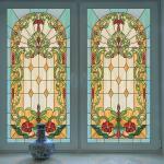 Colorful Church Stained Glass Windows CCC Patterned Glass Cut To Size