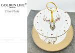 Kitchen Accessories Decorative Ceramic Plates Dinner Set Two Tier Fruit Plate