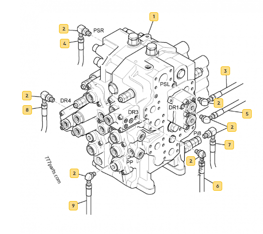 KSJ2541 9802/5940 M1240500 Hydraulic Main Control Valve For JCB JS330 AUTO Excavator Parts