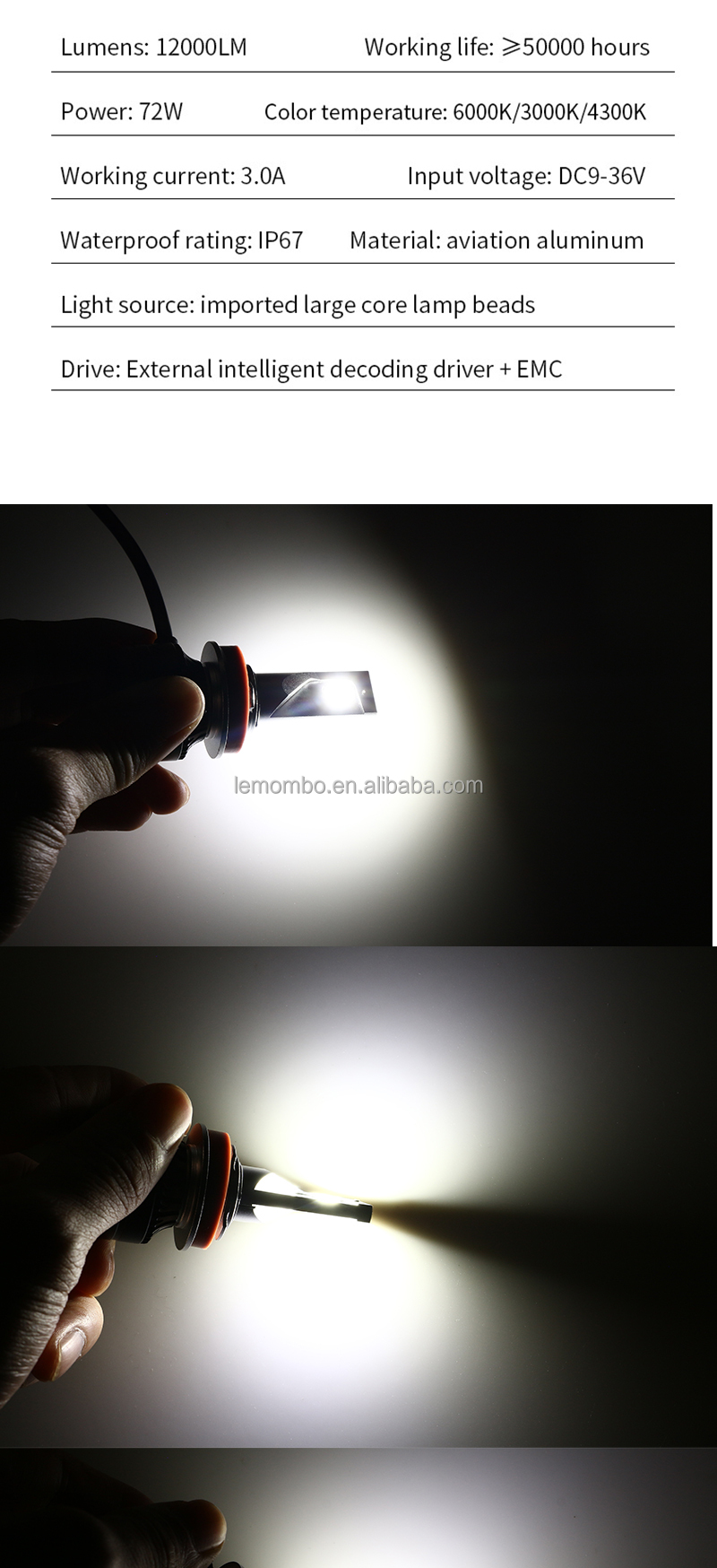 H11 H8 50W 5730 12-24V Universal Brightest Led Fog Lights 30w Cree Headlight