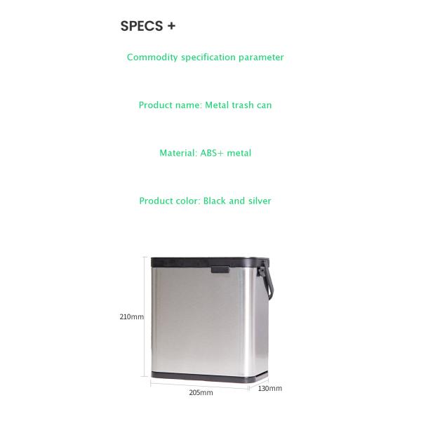 Kitchen Sink Stainless Steel Kitchen Cabinet Built-in Pull Out Waste Bin
