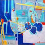 Abstract Still Life Oil Painting , Contemporary Fruit Oil Painting For Home
