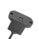 Screw Locking 90 Degree Right Angle Male to Female Mini USB Panel Mount