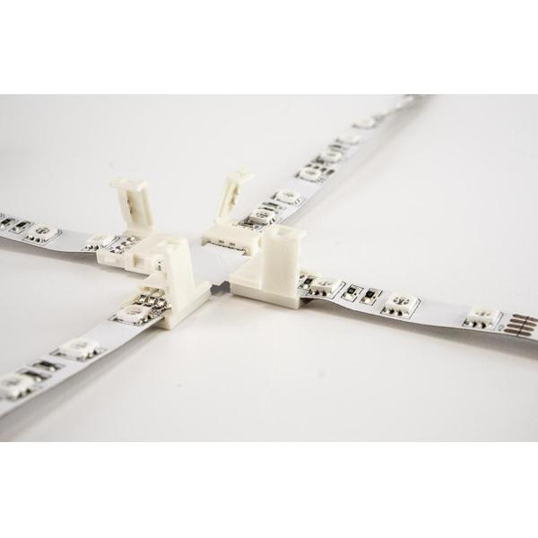 Gapless Angle LED Strip Connector 4 Pins + Shape 10 Mm Width Flexible