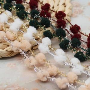 China Seasonal Woven Pom Pom Trim Metallic Braided wholesale