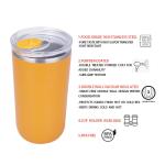 16 Oz Stainless Steel Coffee Mug With Lid And Metal Vacuum Straw