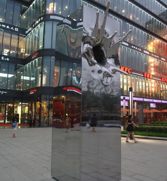 Outdoor abstract garden sculpture Stainless steel statues with mirror polish