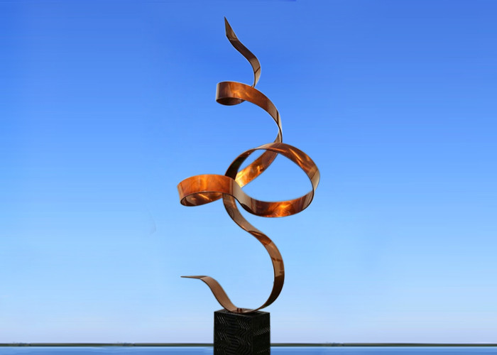 Anti Corrosion Painted Metal Sculpture Abstract Design Various Colors 200cm Height