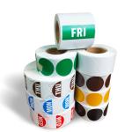 Oilproof Removable Food Date Stickers UV Coating Sticky Postage Labels